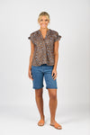 NALA DROP SHOULDER TOP WITH SHIRRING DETAIL