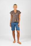 NALA DROP SHOULDER TOP WITH SHIRRING DETAIL