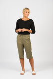 SKINNY LEG ELASTIC WAIST LONG SHORT