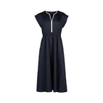 V NECK DRESS WITH CONTRAST TRIM