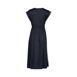 V NECK DRESS WITH CONTRAST TRIM
