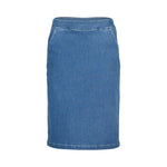 FLAT FRONT PULL ON DENIM SKIRT