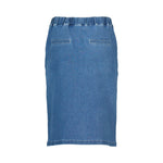 FLAT FRONT PULL ON DENIM SKIRT