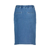 FLAT FRONT PULL ON DENIM SKIRT